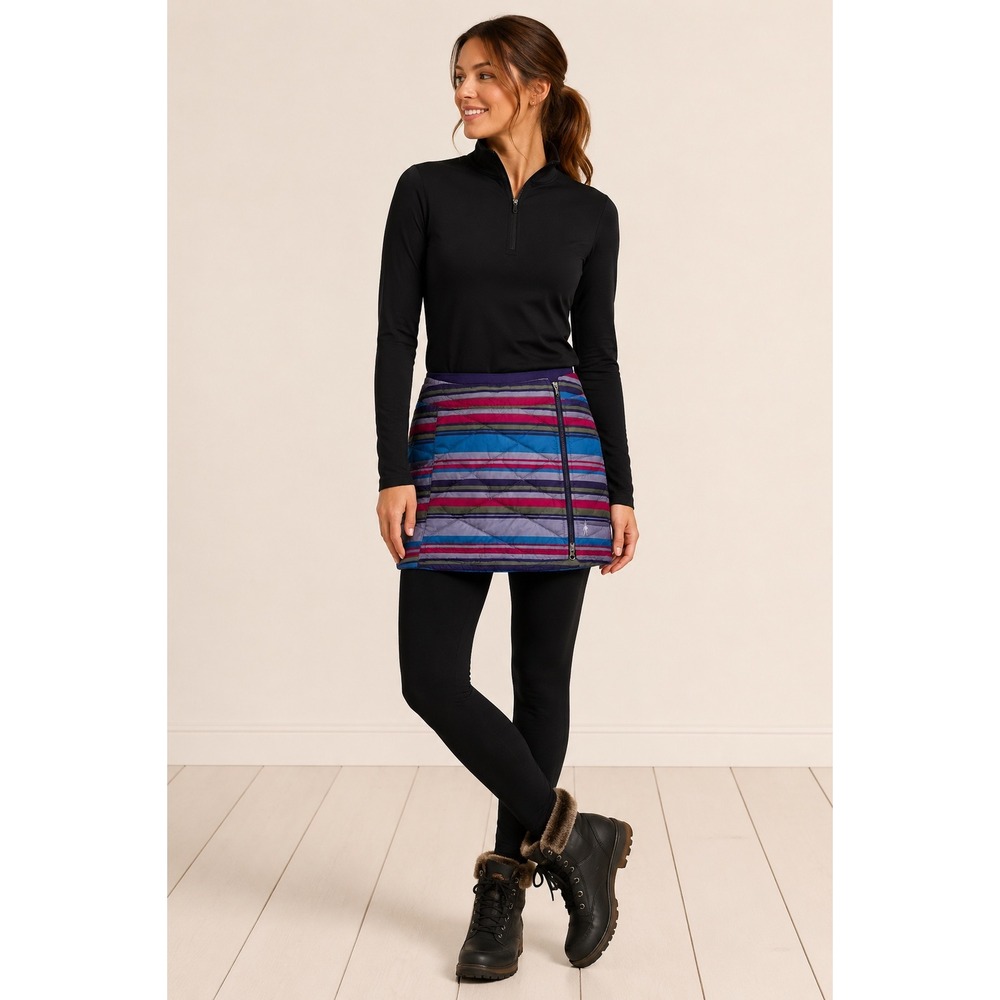 Smartwool Corbet 120 Quilted Striped Mini Skirt Multi-Color Merino Wool Small